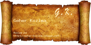 Geher Kozima névjegykártya